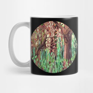 Lost in the Forest - watercolor painting collage Mug